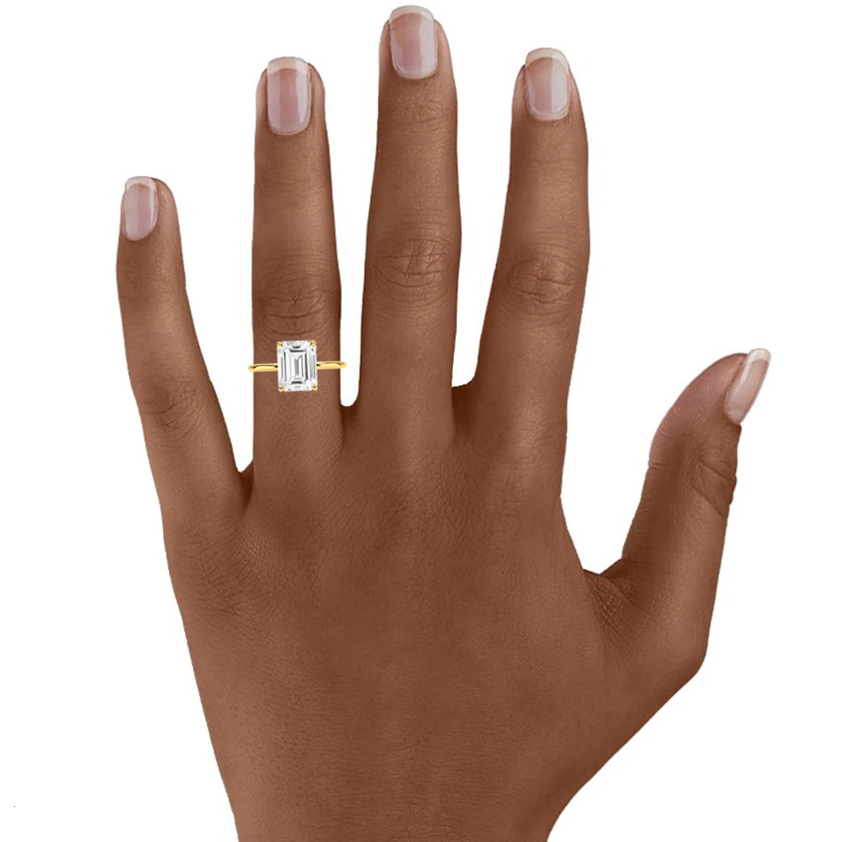 Classic 14K Gold Ring Certificate Emerald Cut Diamond Rings 1ct 2ct 3ct Au585 K Gold Wedding Fine Jewelry for Women 260302