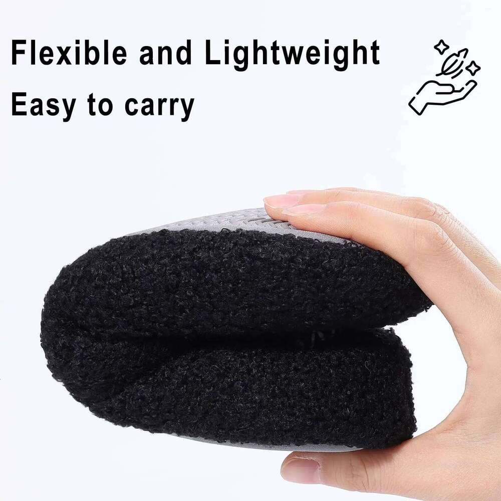 Litfun Teddy Fleece Rubber Sole Anti-slip House Slides Warm Indoor Sock Shoes Leisure Outdoor Women's Slippers