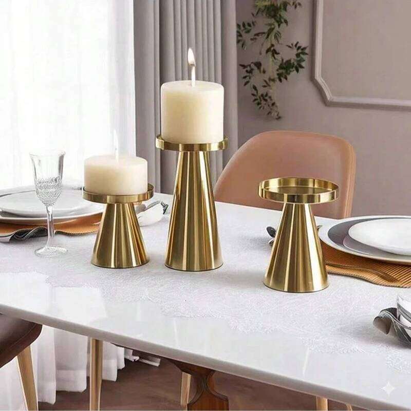 Nordic Metal Holders 3pcs Valentine's Day Wedding Candle Holder Desktop Christmas Room Decoration Reusable XJ260305