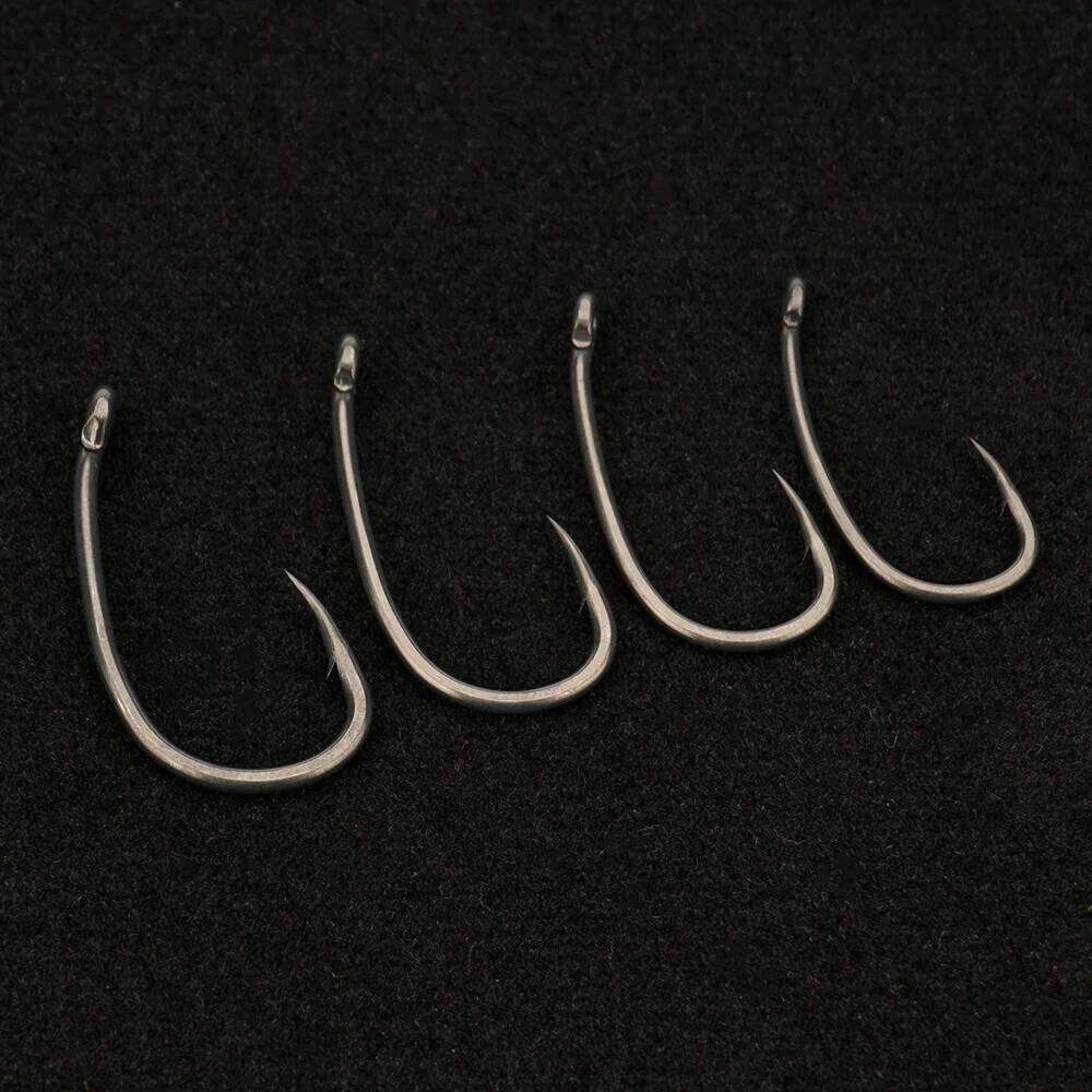 Hirisi 100pcs PTFE Coated High Carbon Stainless Steel Micro Barbed Fish Hook With Eye with Spliceable Box 8035 Fishing Tool S260305