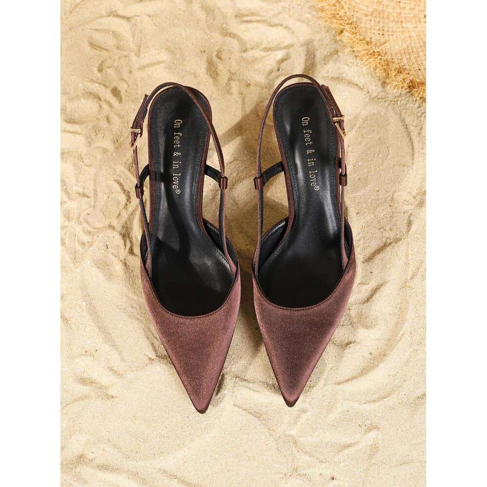 Brand Women's Shoes, Fashionable Comfortable Simple Versatile Low-cut High Heels, Breathable Stiletto Sandals.