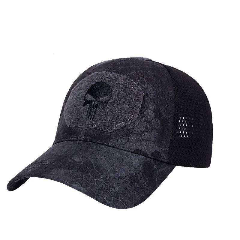 Spring And Summer New Military Fan Outdoor Baseball Net Hat Special Forces Tactical Camouflage Skull Shade Cap Y260304