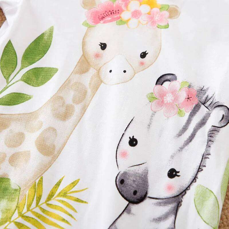 Newborn Baby Clothing Solid Color Fashionable Long Sleeved Cute Giraffe Girl Spring And Autumn Jumpsuit Z260306