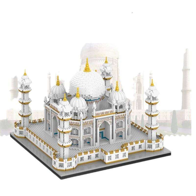 Mini Block Taj Mahal Architecture Model Building Diamond brick India City Bangladesh Mausoleum tomb Miracle classic creative toy Z260305