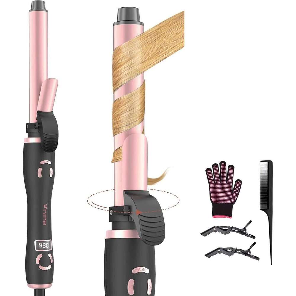 Rotating Iron Automatic Curling Wand with 12 Temperature & Memory Mode Perfect for Beach Waves 26Y0306
