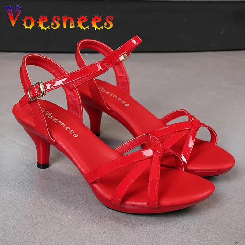 Sandals Women Shoes Big Size 43 Thin Heels Summer Candy Color Peep Toe High Heels Sexy Nightclub Party Slides Cross-Strap Shoes 260306