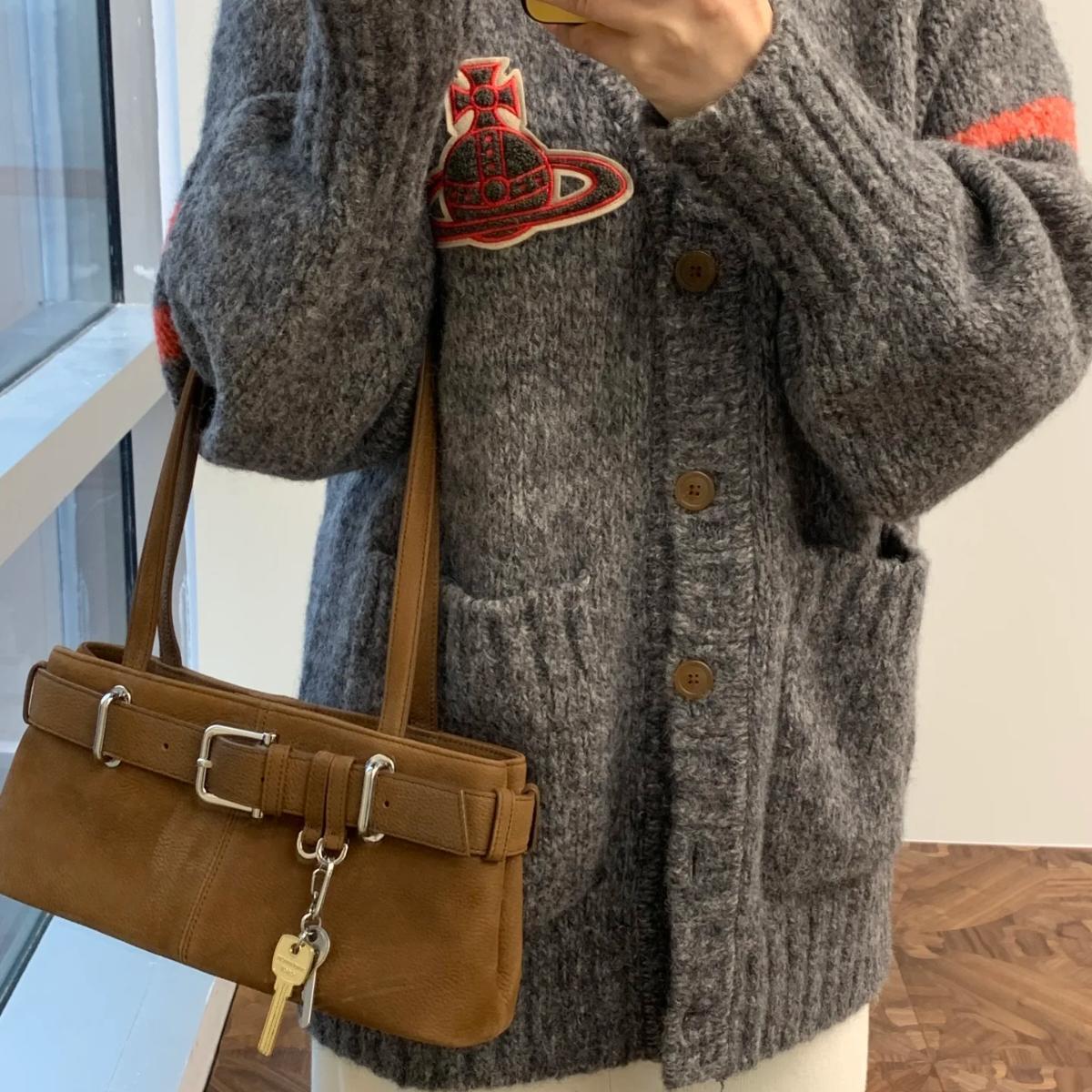 2026 Korean Blogger's Same Style Underarm Biker Bag For Women, Niche High-end Feel, With Key Belt Buckle, Single Shoulder Handbag, Luxury Handbag