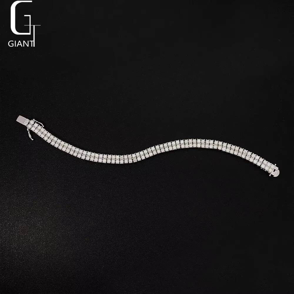 New Design Bracelet Iced Out Hip Hop Jewelry 925 Silver Moissanite Diamond Bracelets Tennis Chain Bracelets Unisex
