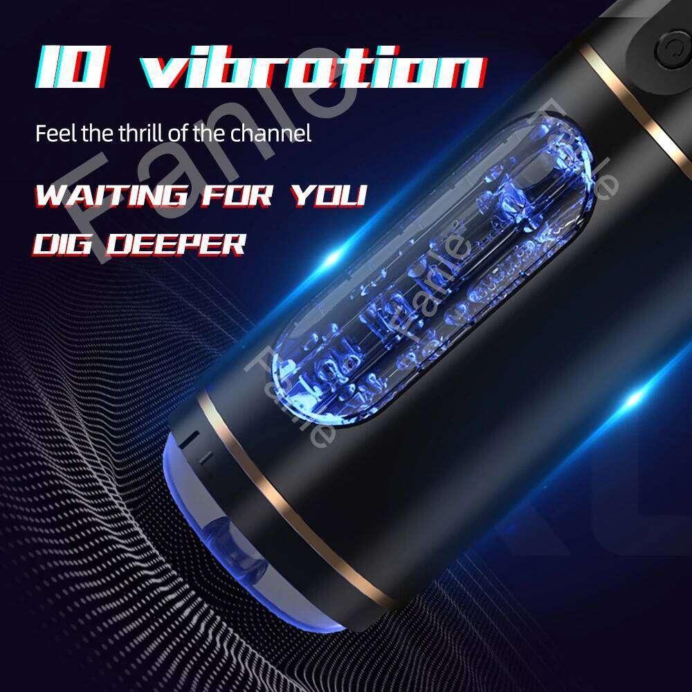 Automatic Male Masturbator Cup Vibration Blowjob Squeezable Pocket Pussy Vagina Penis Oral Sex Machine Toys for Man Adults 18 W260305