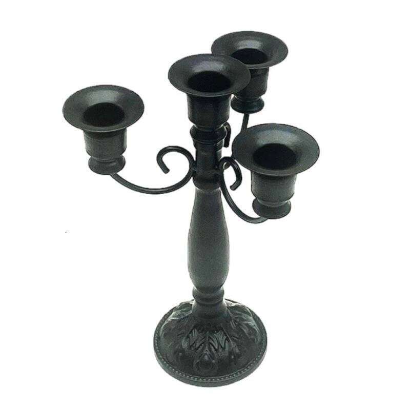 97QC Vintage Baroques Iron Candelabra 4 Arms Holder for Table Centerpieces XJ260305