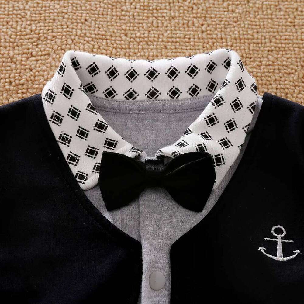 Baby Boys Outfit Infant Clothes Gentleman Suits Long Sleeve Toddler Onesie Costume Romper Jumpsuit 100% Cotton Spring and Autumn Z260306