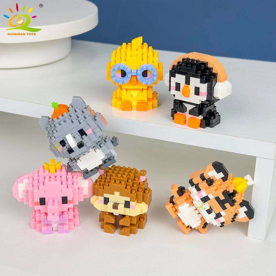HUIQIBAO Mini Cute Anima Micro Building Blocks 3D Diamond Model LION Bricks DIY City Construction Toys for Children Kids Gift Z260306