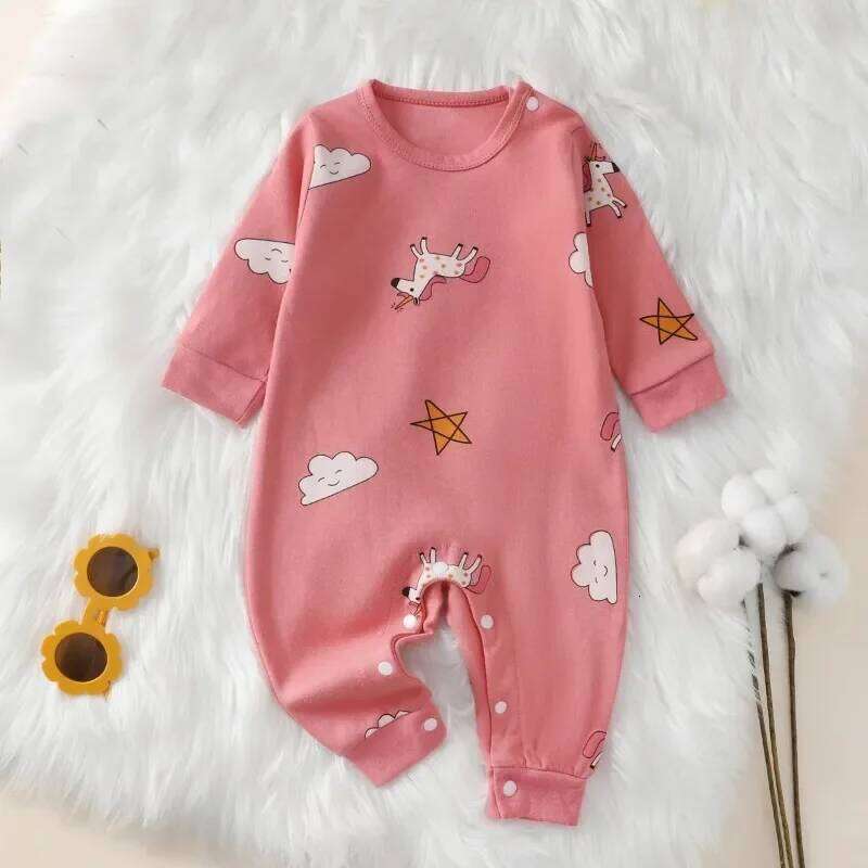 Newborn Baby Romper Autumn New 100% Cotton Girl Boy 0-18M Cute Spring Long Sleeve Soft Infant Clothes Z260306