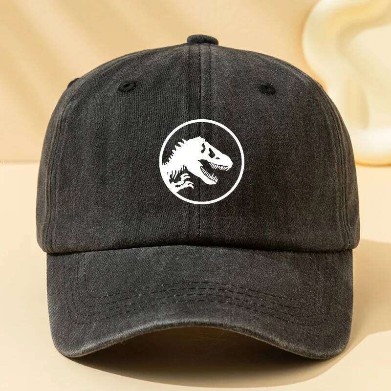 Dinosaur print retro baseball cap, sports leisure hat suitable for outdoor sports, camping, festivals, parties and gifts Y260304