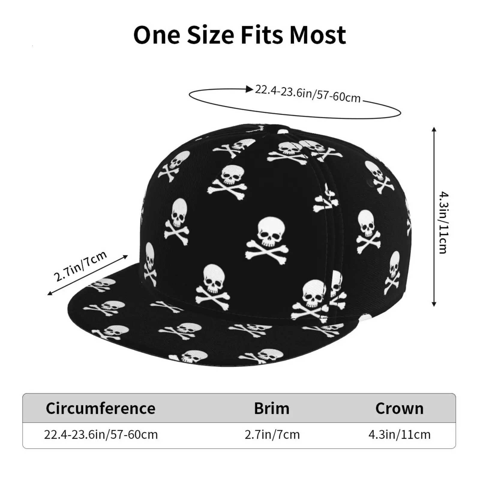 Skeleton Print Flat Brimmed Hat Street Skateboarding Hip-hop Hat Outdoor Casual Sun Shading Baseball Hat Universal S260306