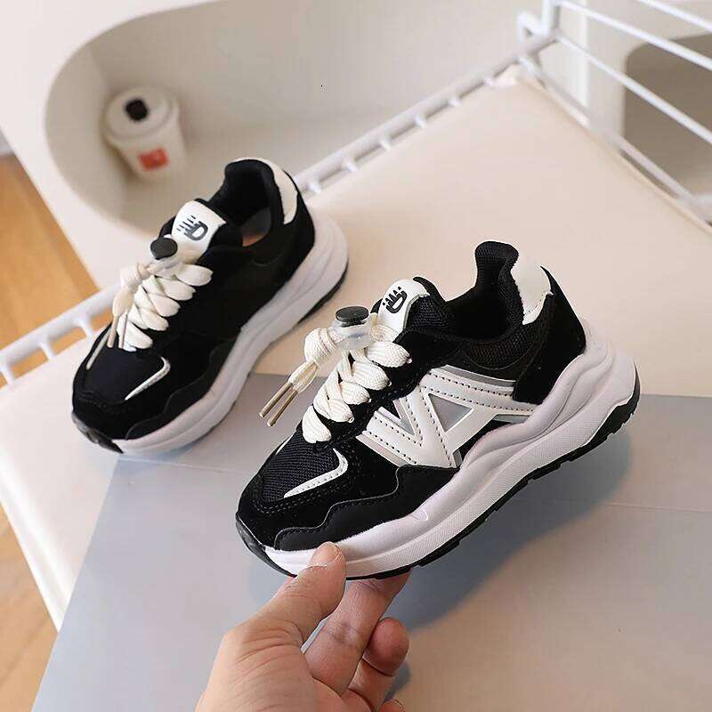 Boys Girls Soft-soled Leisure Comfortable Sports Spring and Autumn Fashion Children Thick-soled Running Shoes 26Y0304