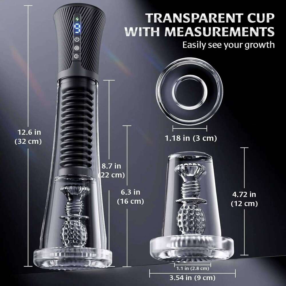 Masturbator Penis Pump Enlarger Transparent Visual Male Sex Toys for Men APP Control Vibrating Vacuum Suction Glans Trainer W260305