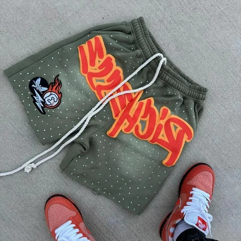 Y2K Harajuku Mens Shorts Letter-printed Sweatpants Fashion Quick-drying Shorts Street Hip Hop Breathable Loose Unisex Shorts 260306
