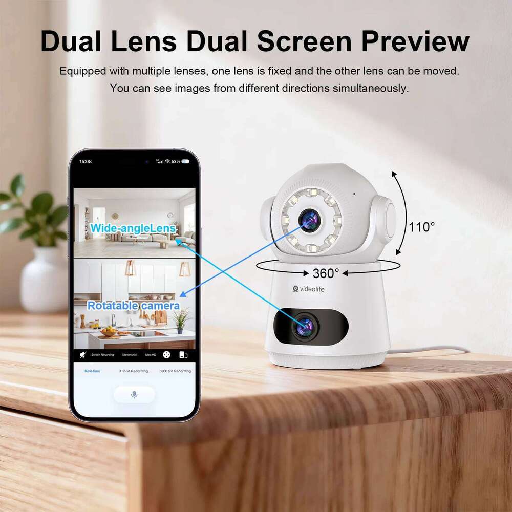Videolife 4MP Monitoring WIFI Two-way Voice Intercom Automatic Body Tracking Full Color Night Vision Indoor Camera 26W0306