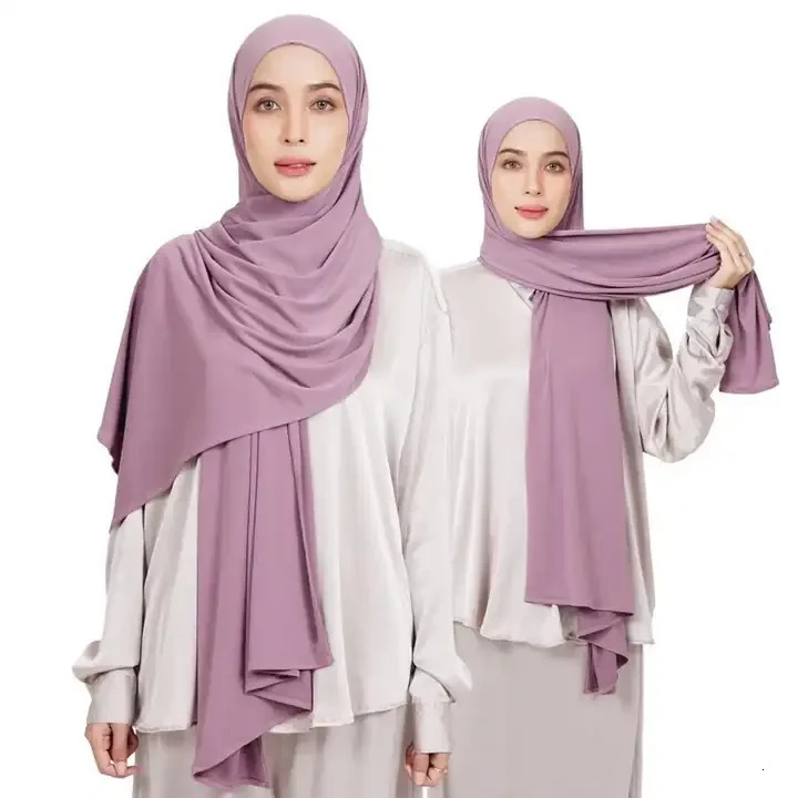 Premium Instant Hijab Good Stitch Stretchy Scarf Malaysia Wraps Plain Muslim Turban Headband Shawls Supplier 260304