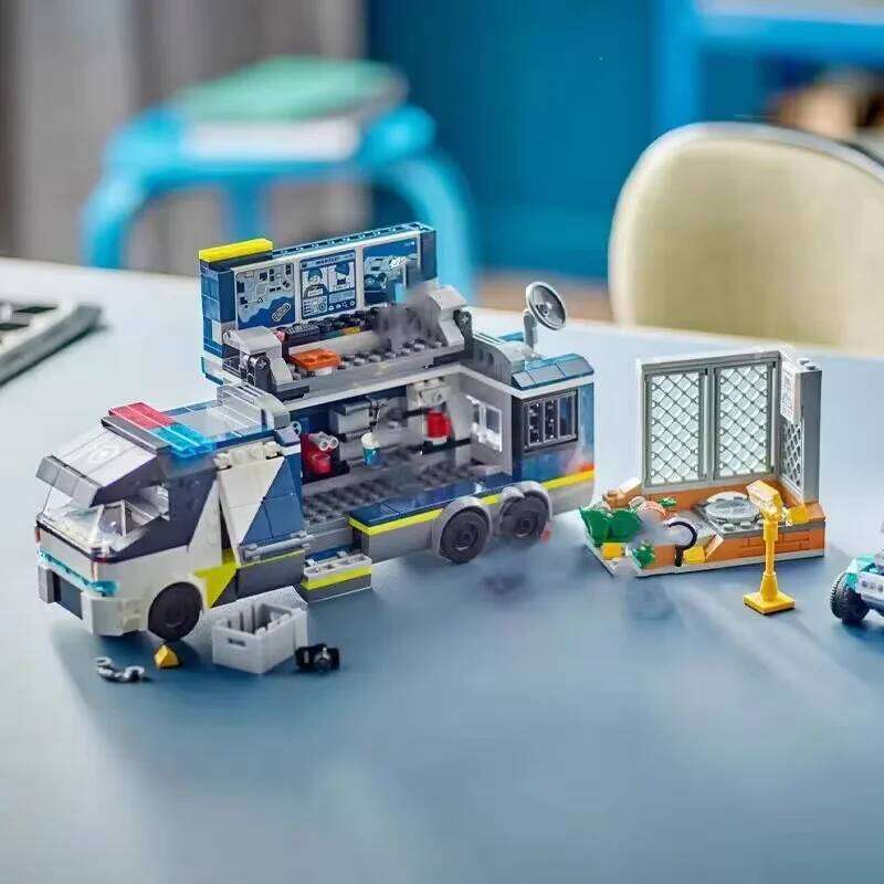Compatible Brands Brick Sets City Series Building Blocks 60418 Police Mobile Car Command Truck MOC Toys Kids Gift Z260306