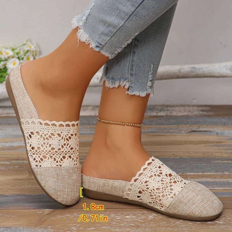 2026 New Women's Comfortable Anti slip Wear resistant Shoes Fashionable Simple Hollow Design Hot Selling Flat Heels