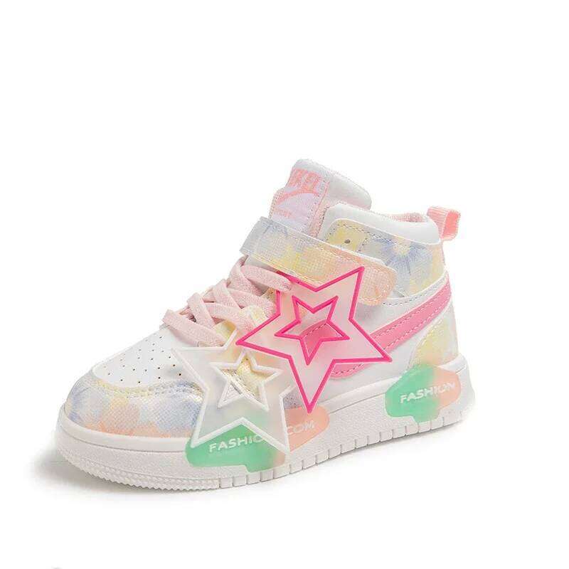 Girls Sneakers Children's Casual Sneaker Fashion Candy Color Kids Sports for Girl High Top Tennis Skate Shoes Toddlers 26Y0304