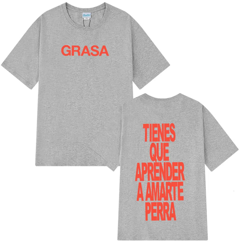 Rapper Nathy Peluso Grasa 2026 Letters Print T Shrit Men Women Short Sleeve Tshrit Fashion Casual Aesthetic Cotton T-shirts 260304