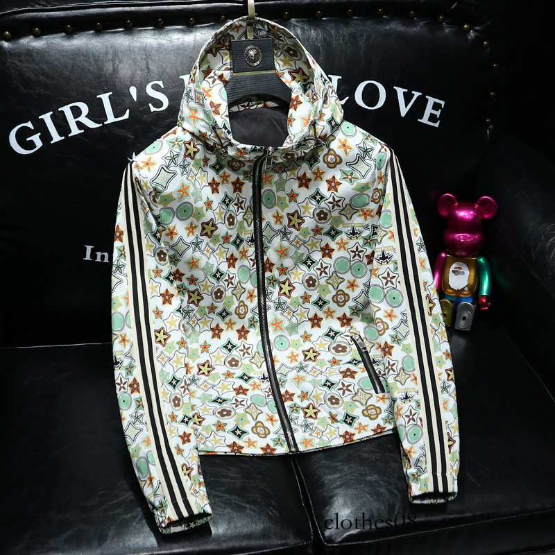 Hooded Printed Jacket for Men, New Jacket, Youth Spring and Autumn Fashion Top
