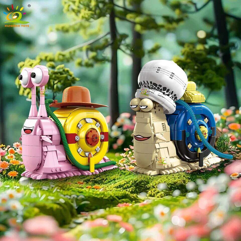 HUIQIBAO MOC Snail Insect Model Building Block Phone Bug Series Bricks Set Construction Toy For Children Desk Home Decoration Z260306