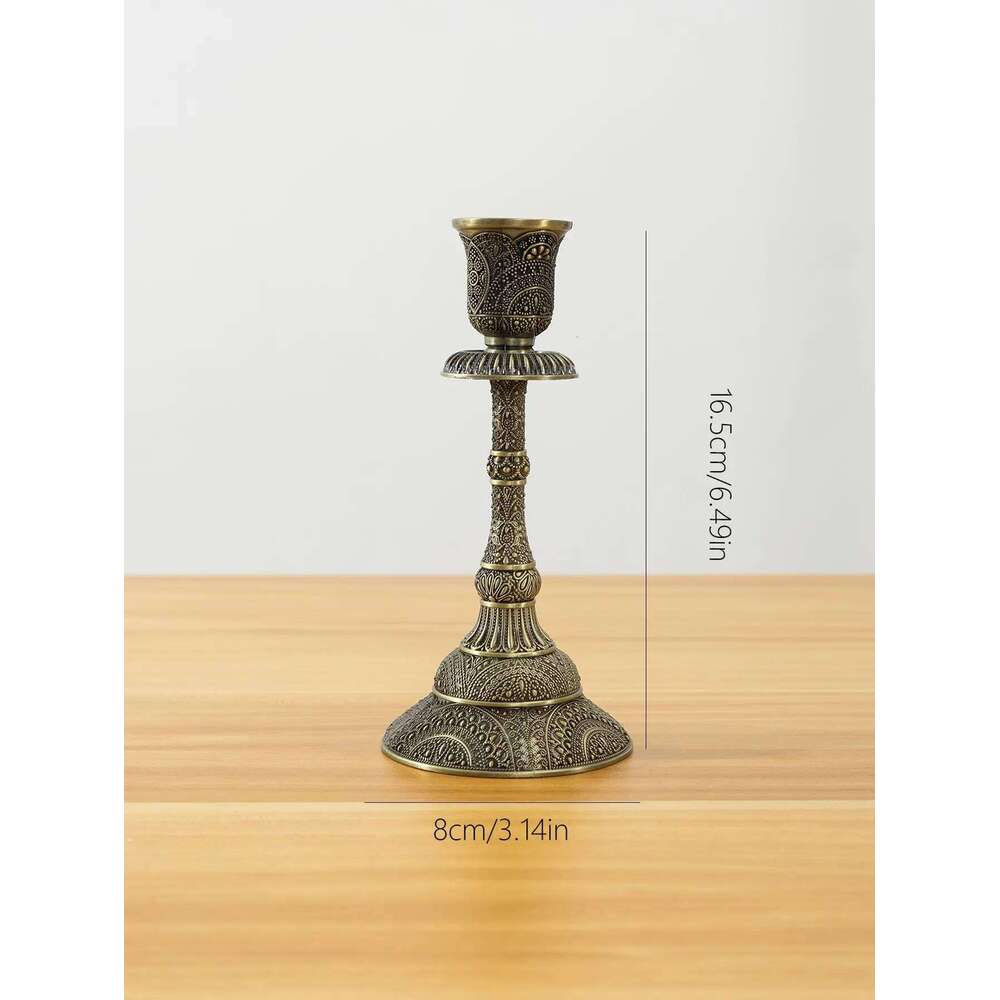 European peacock pattern zinc alloy candlelight dinner decoration single-head candlestick romantic retro dinin XJ260305