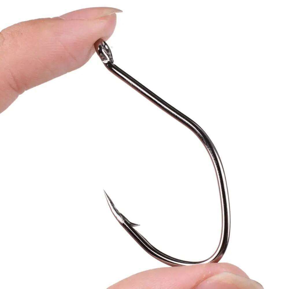 10pcs/Box Barbed Hooks High Carbon Steel Catfish 6/0 -10 Fishhook V Sharp Circle Hook Fishing Tackle Box S260305