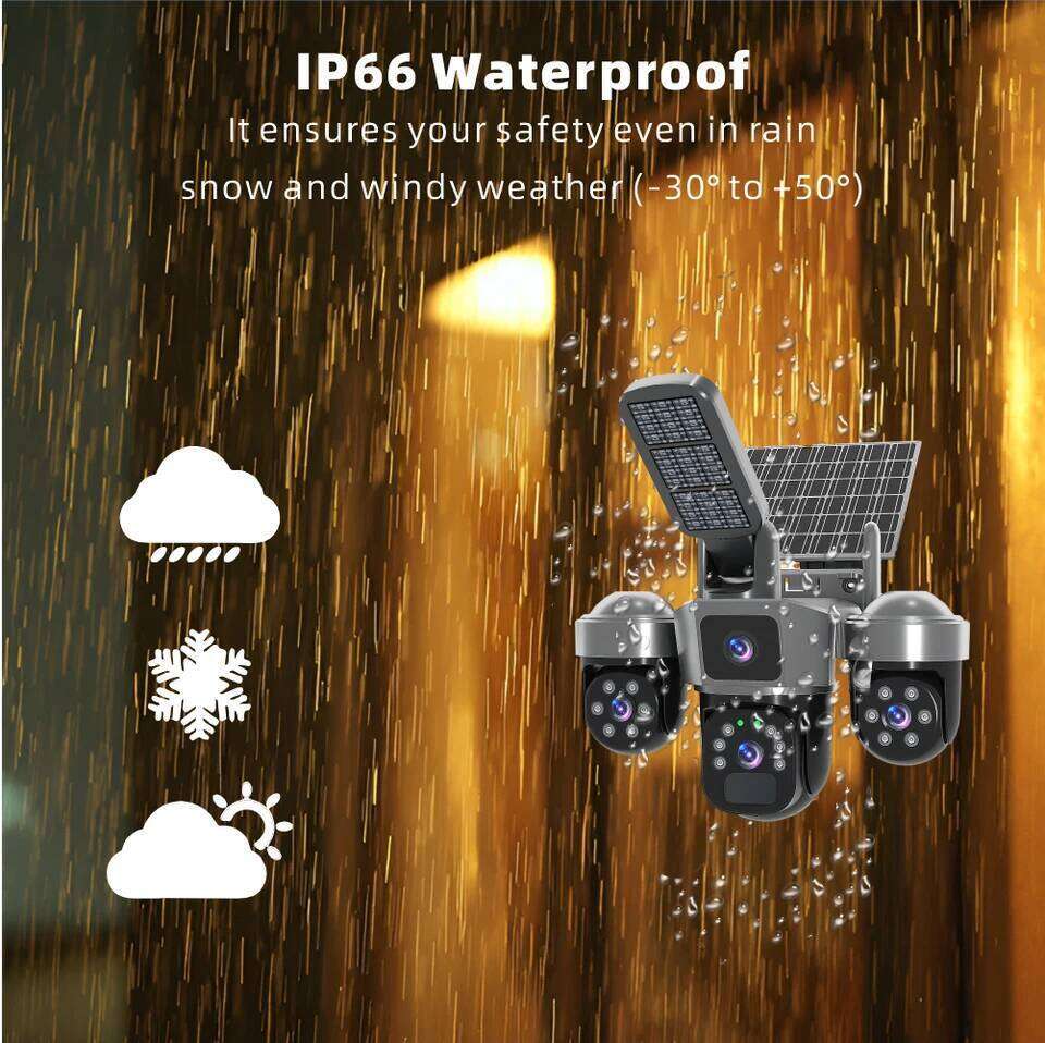 V380 15MP WIFI IP Wireless Camera Auto Tracking Security Protection CCTV Surveillance Outdoor Solar lights 26W0306