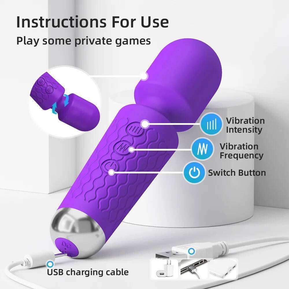 20 Speeds Powerful AV Vibrator for Women Nipple G spot Clitoris Stimulator Magic-Wand Dildo Female Masturbation Adult Sex Toys W260305