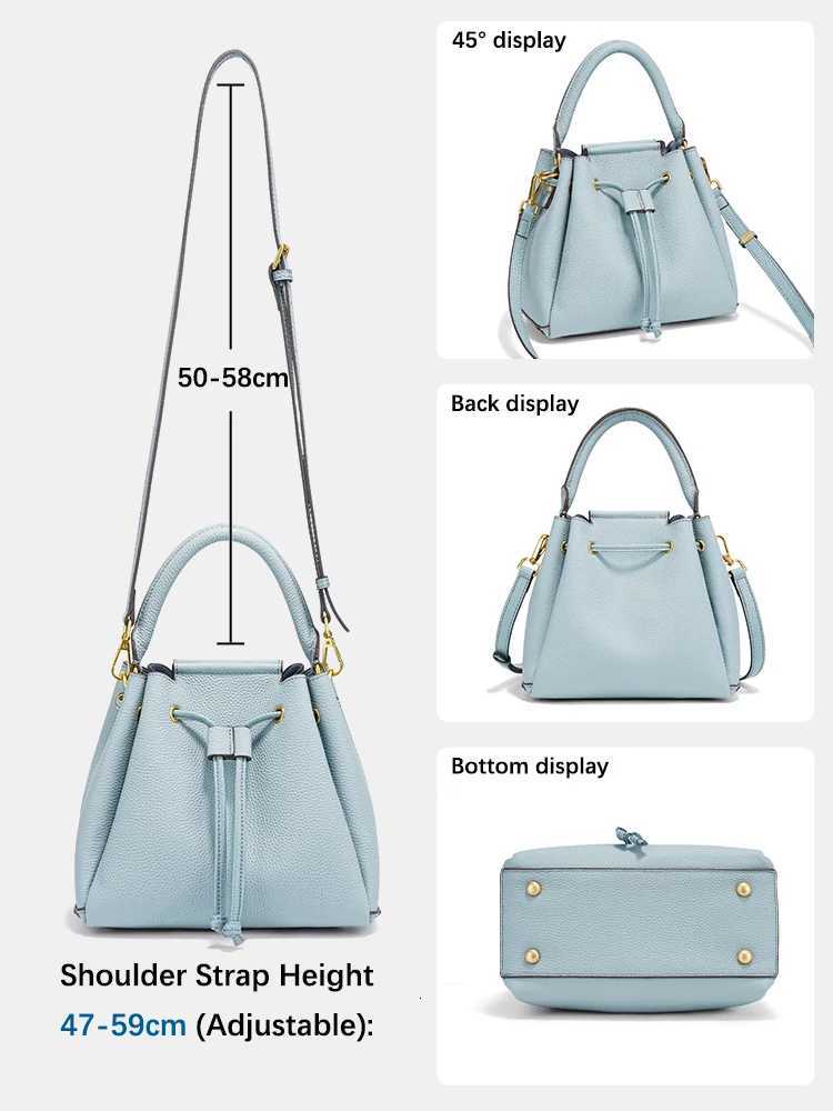 Zency Womens Genuine Leather Top-Handle Bag Solid Color Fashion Handbag Shoulder Roomy Crossbody Bag New 2026 H260306
