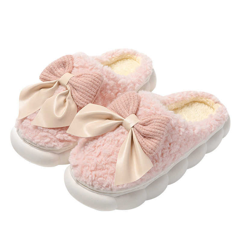 Warm postpartum shoes for women 2025 winter plush lined cotton slippers with covered heel womens indoor home cotton shoes S260305