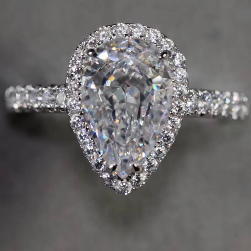 GRA Vvs Moissanite 10K 14K 18K Solid Gold Emerald Radiant Oval Pear Cut Shape Engagement 925 Silver Diamond Ring Women Men