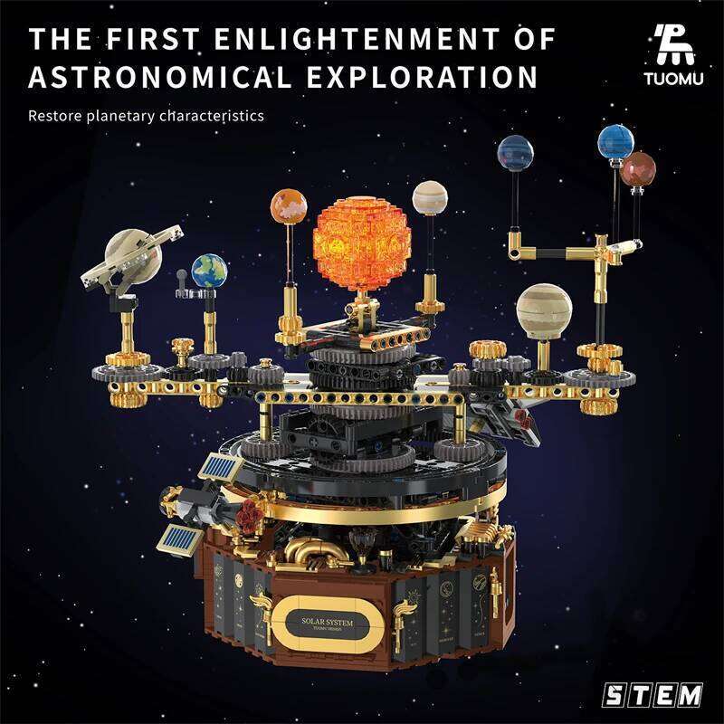 Electric solar system Model building blocks Space Exploration Learning equipment Assembling toy rotatable gift for child student Z260305