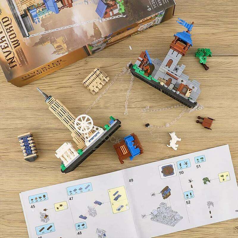 Creative Anti Gravity DIY Reversed World Medieval- Modern City Desktop Decor Sets Assembly Building Block Toys For Children Gift Z260305