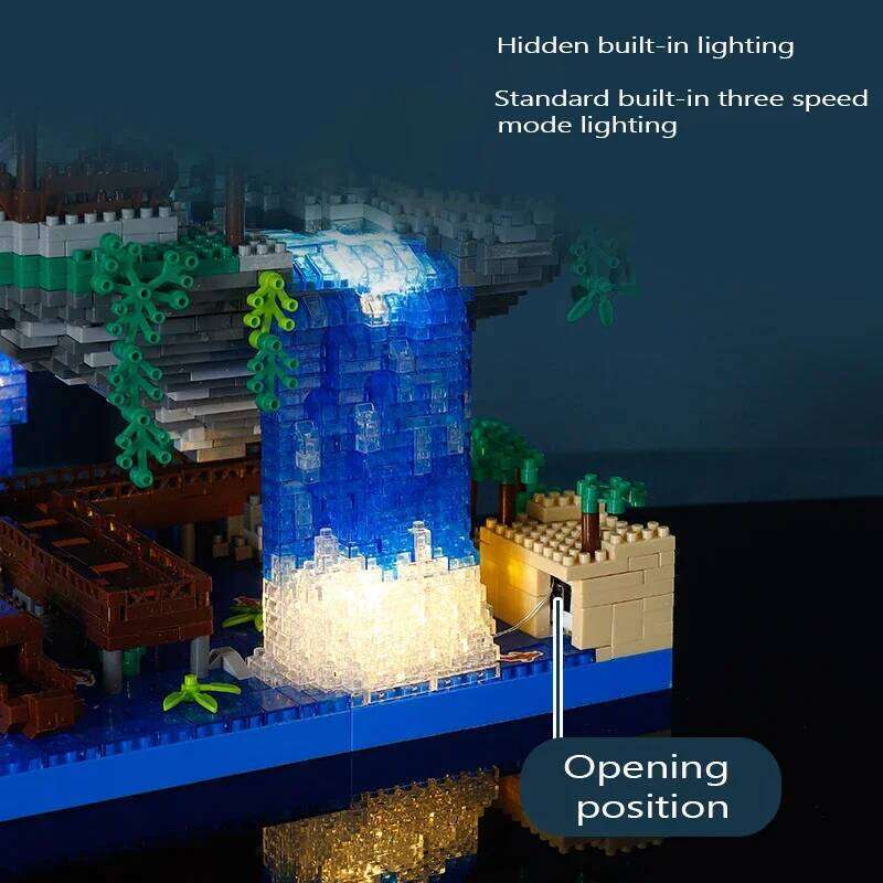 Ancient Architecture Peach Blossom Pond Castle Girl Model Building Block Assembly High difficulty Children's Toy Z260305