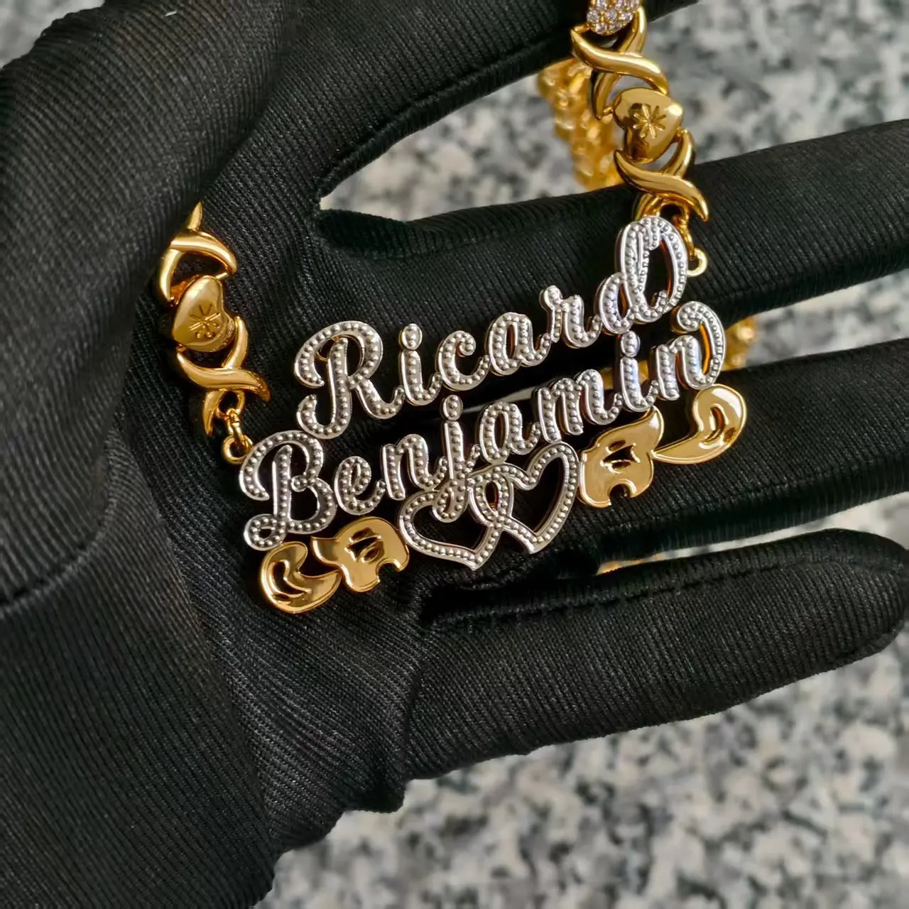 Wholesale Customized 2 Name Necklace Personalized Letter 3D Double Necklace Personalized Jewelry Valentines Day Gift for Her 260302