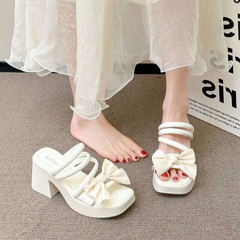 2026 Summer New Fashionable Bow Design High Heel Comfortable and Lightweight Open toed Sandals
