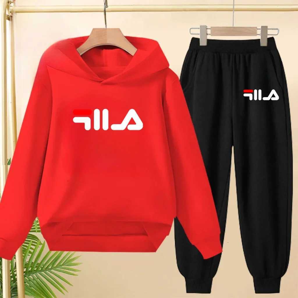 Kids Tracksuits 2Pcs, Brand Print Hoodie & Pants Set, Boys & Girls Casual Sports Jogging Fashion OutfitsT260306