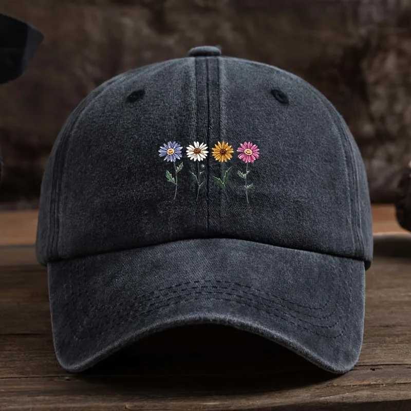 Mens outdoor baseball cap stylish and versatile womens duckbill cap with four-color floral print S260306