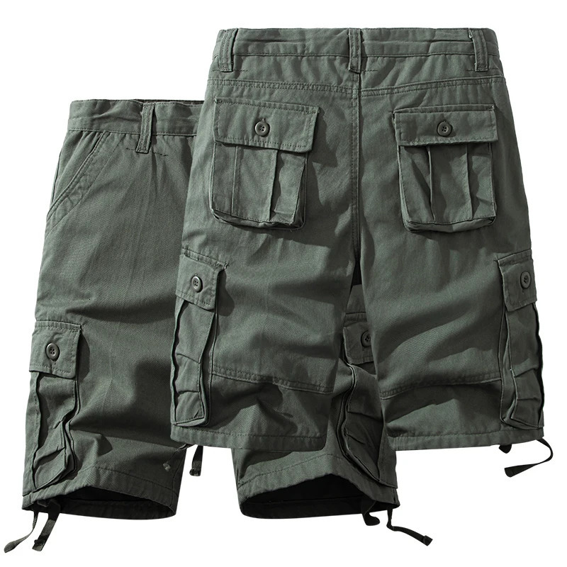 Mens Cotton Shorts Cargo Knee Pants Tactical Casual Sports Shorts Man Hiking Fishing Y2K Clothes 260306