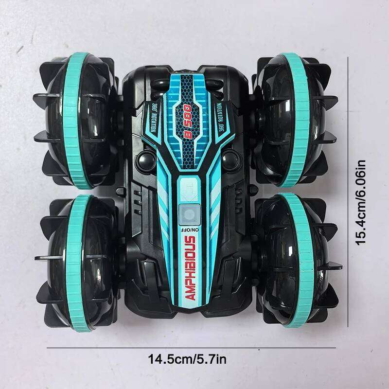 Remote-controlled toy car, with colorful flashing lights, suitable both water and land use, a gift for children C260305
