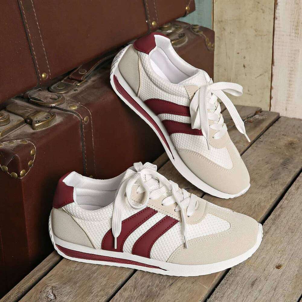 2025 Spring/summer Women's Sneakers Platform Female New Striped Casual Running Comfortable Vulcanized Shoes