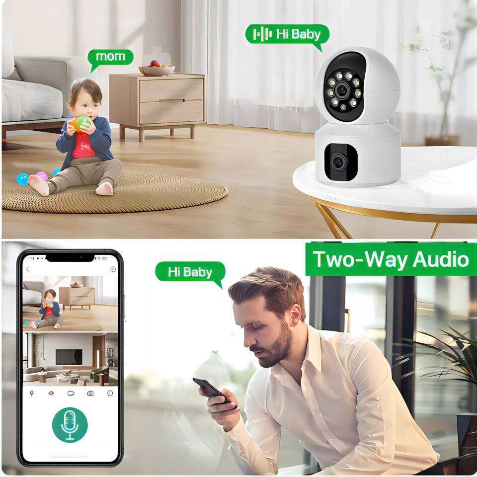 Tuya 8MP WiFi IP Dual Lens Baby Monitor Color Night Vision Human Automatic Tracking Video Smart Home Surveillance Camera 26W0306