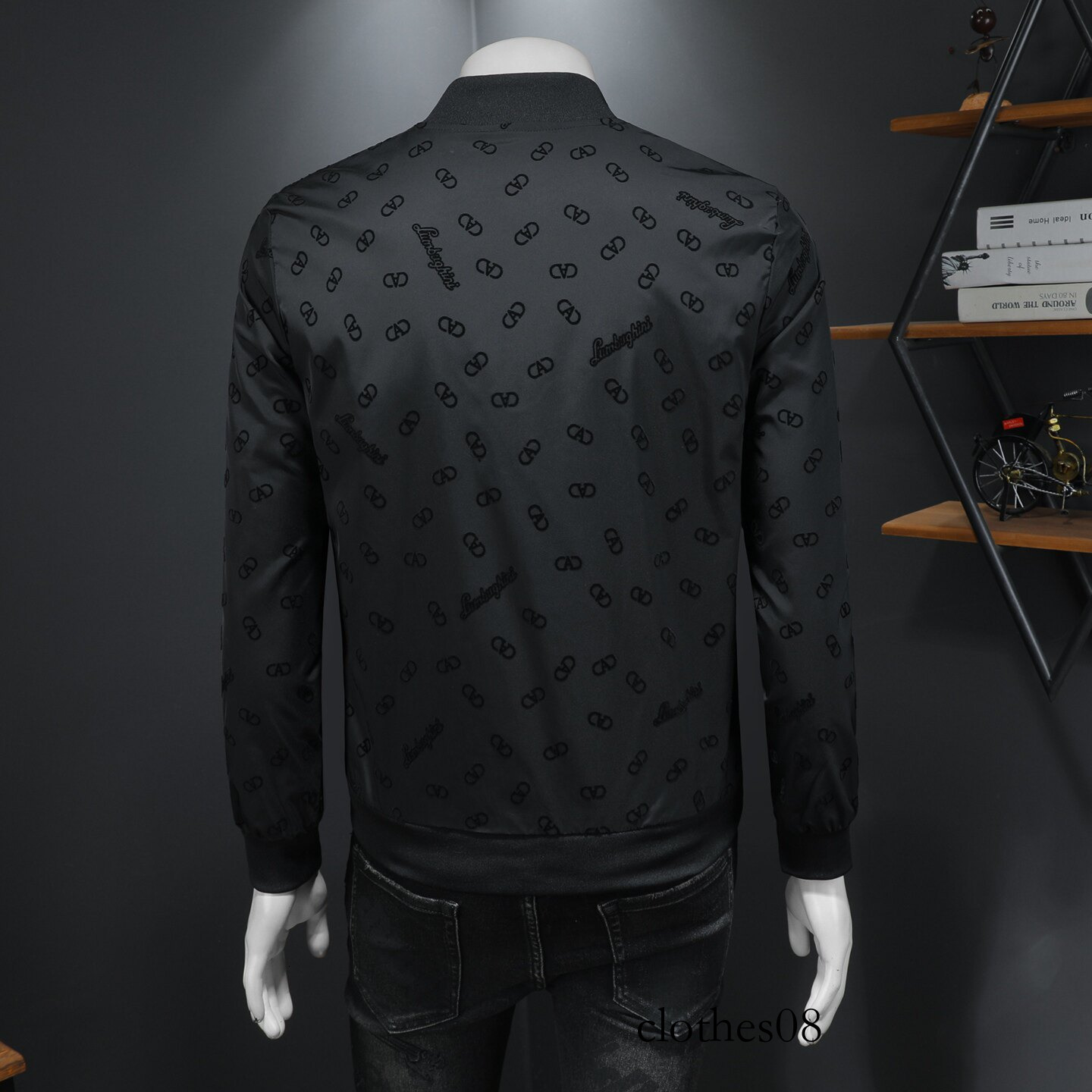 European Style 2026 Spring New Men's Flocked Baseball Collar Casual Jacket, Large Size Slim Fit Jacquard High-Quality Coat
