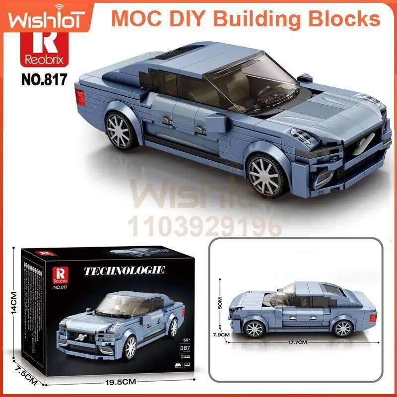 318pcs 911 GT3 Car Building Blocks 817 MOC Bricks High Tech Ideas Toy Kit Collection DIY Gift Kids Adults Z260305